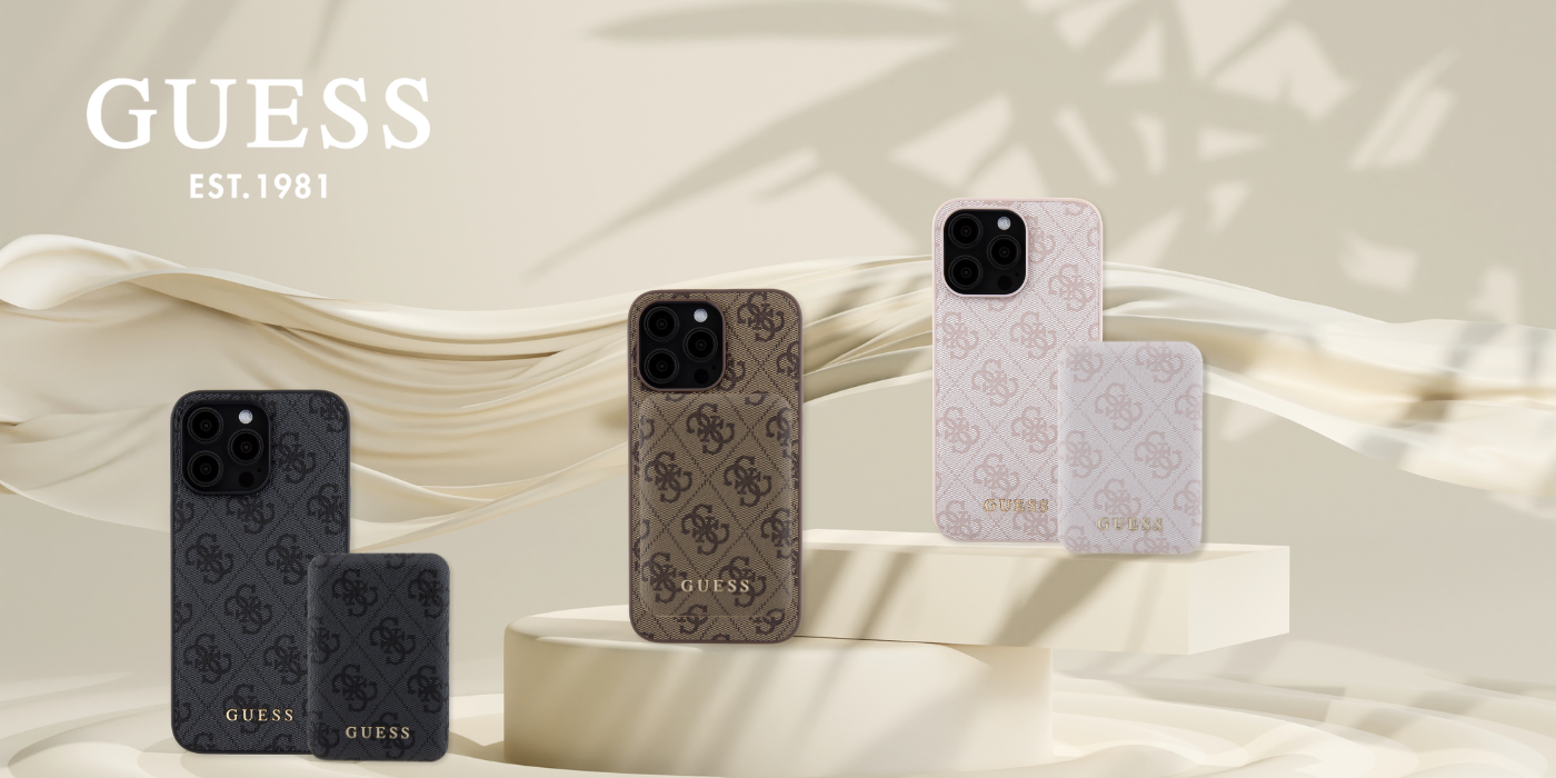 Guess Set iPhone15 Pro Hülle + Powerbank 5000mAh MagSafe black 4G