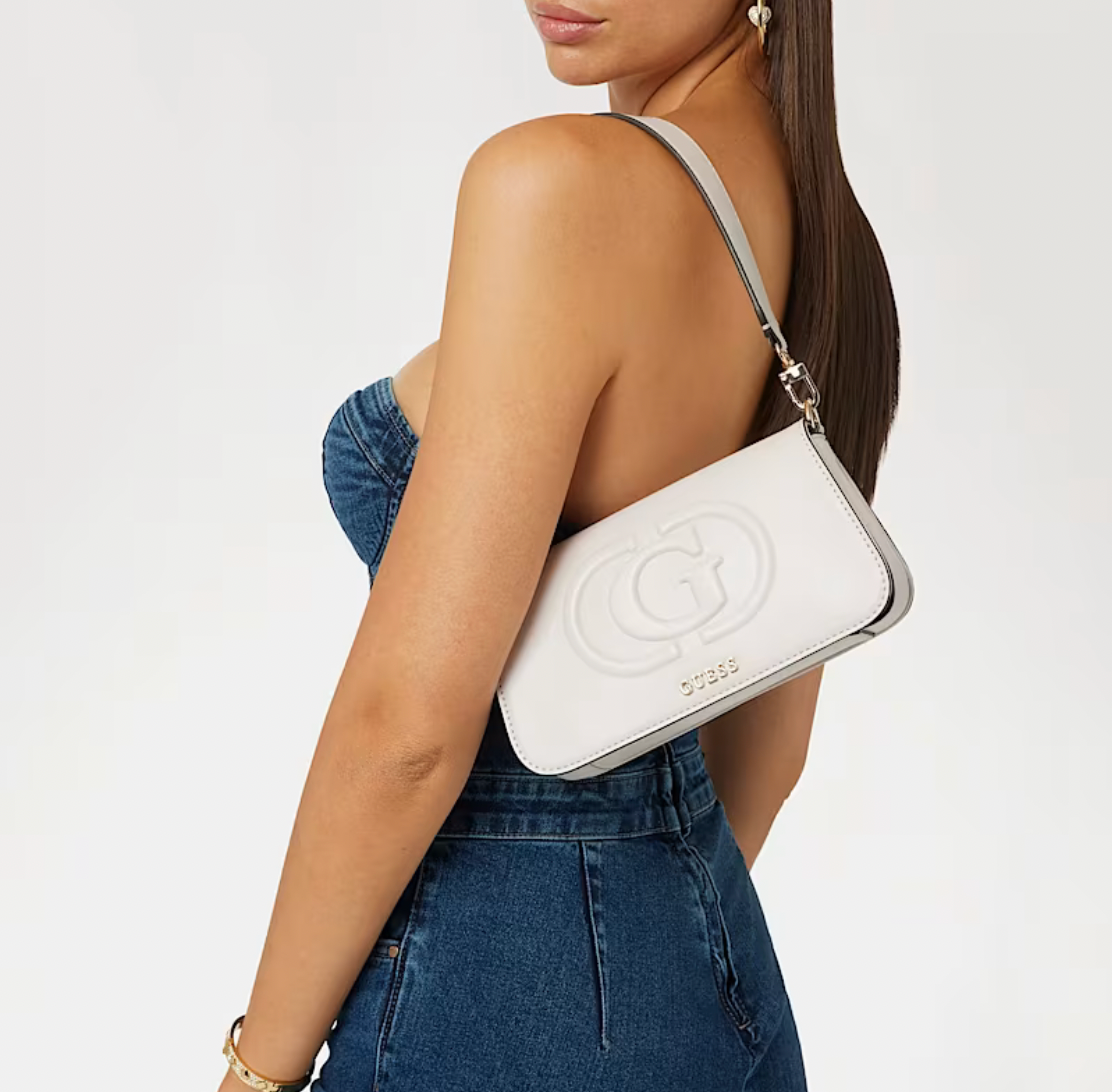 Guess Schultertasche Eco Mietta Weiß