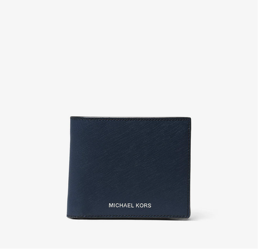 Michael Kors Harrison Wallet Navy Saffiano Leder