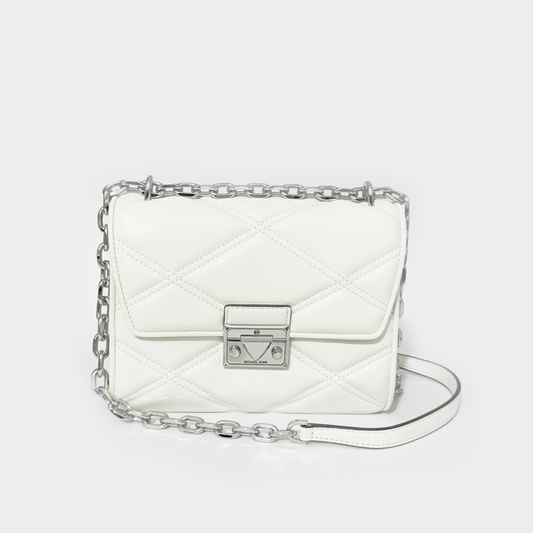 Michael Kors Serena Quilted Crossbody Optic White