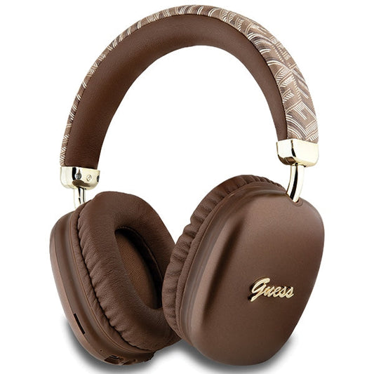 Guess Bluetooth on-ear headphones brown Gcube Metallic Script Logo