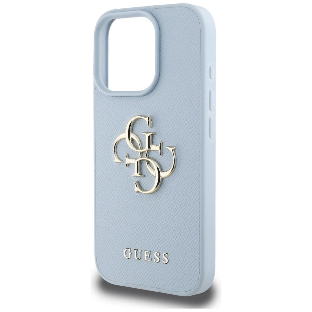 Guess Grained Big 4G Logo Small Classic Logo iPhone 16 Pro blue