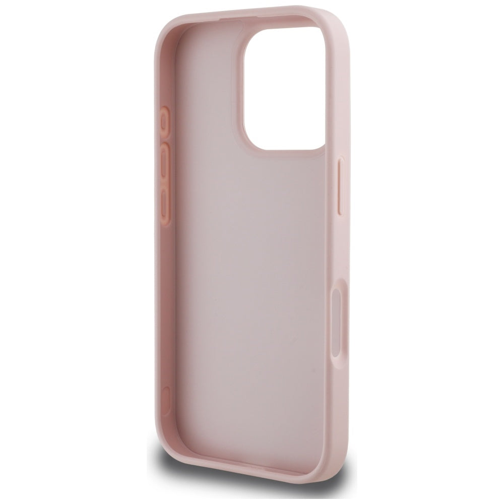 Guess Grained Big 4G Logo Small Classic Logo Pink iPhone 16 Pro Max
