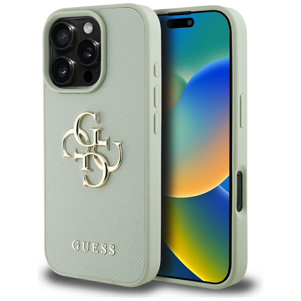 Guess Grained Big 4G Logo Small Classic Logo iPhone 16 Pro Max green