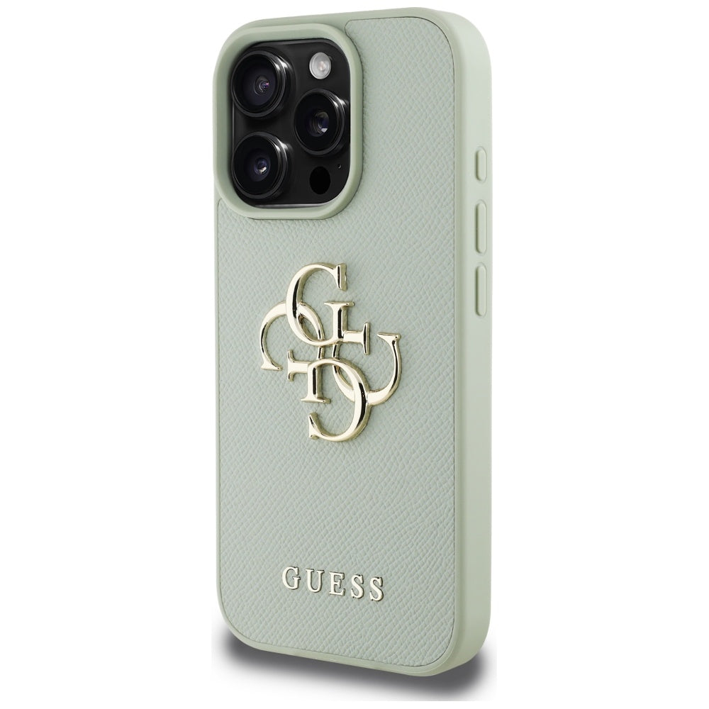 Guess Grained Big 4G Logo Small Classic Logo iPhone 16 Pro Max green